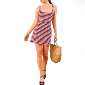 Reformation striped mini dress